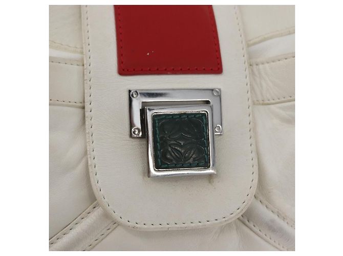 Borsa a Spalla LOEWE in Pelle Bianca Argento Auth bs33492 Bianco - vista 17