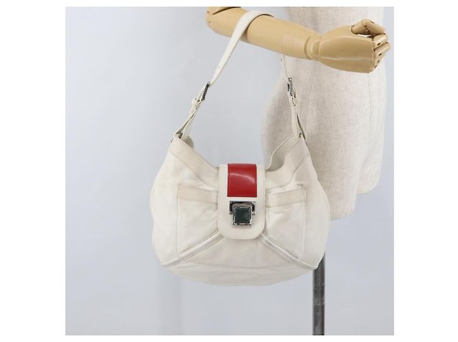 Borsa a Spalla LOEWE in Pelle Bianca Argento Auth bs33492 Bianco - vista 22