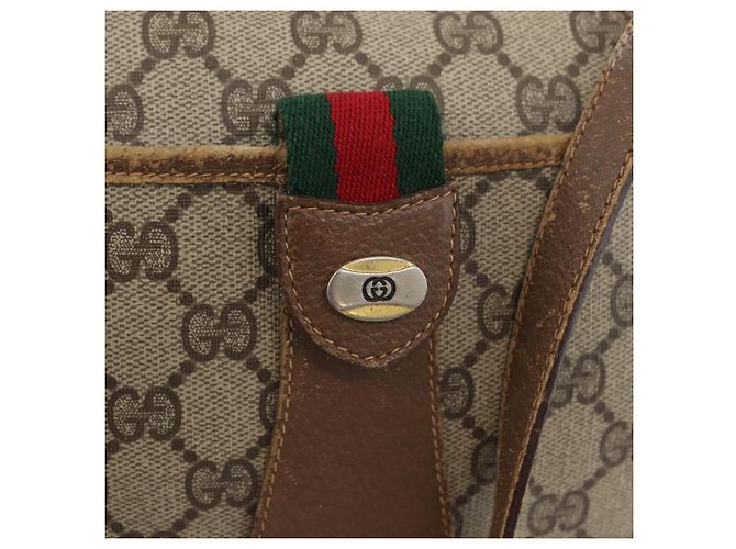 Gucci GG Supreme Web Sherry Line Tasche PVC Beige Gold 56 02 032 Auth bs33419 Golden - Ansicht 19