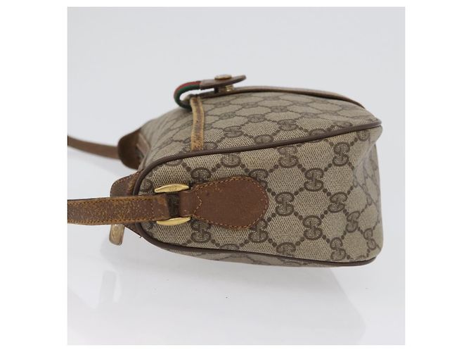 Gucci GG Supreme Web Sherry Line Tasche PVC Beige Gold 56 02 032 Auth bs33419 Golden - Ansicht 4