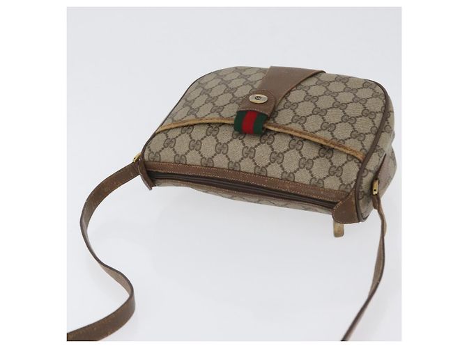 Gucci GG Supreme Web Sherry Line Tasche PVC Beige Gold 56 02 032 Auth bs33419 Golden - Ansicht 6