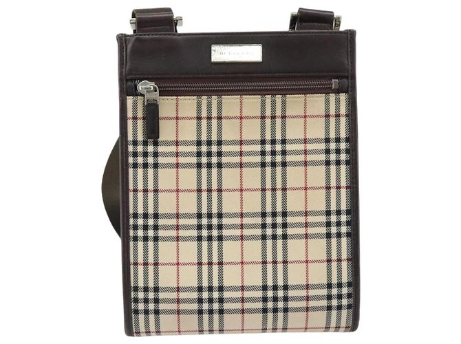 Borsa a spalla Nova Check Burberry in tela beige argento Auth ep13530 - vista 13