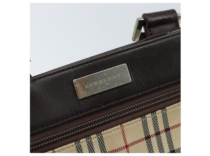 Borsa a spalla Nova Check Burberry in tela beige argento Auth ep13530 - vista 18