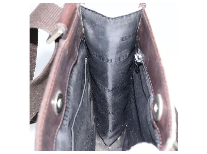 Borsa a spalla Nova Check Burberry in tela beige argento Auth ep13530 - vista 20