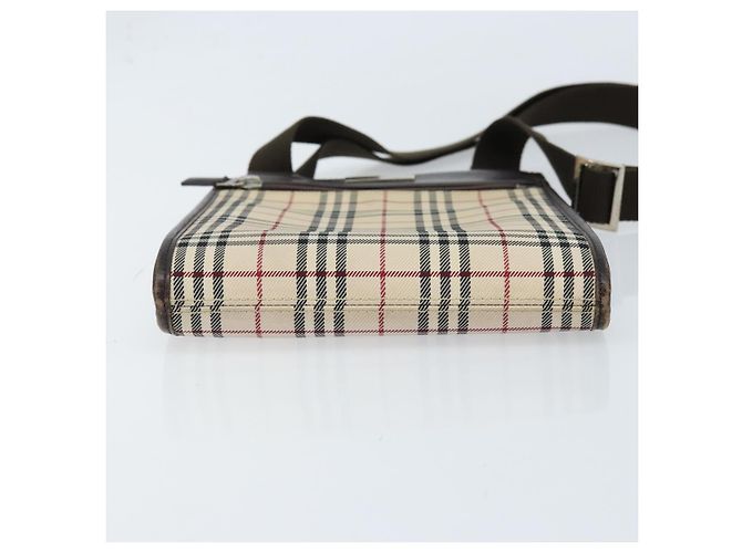 Borsa a spalla Nova Check Burberry in tela beige argento Auth ep13530 - vista 5