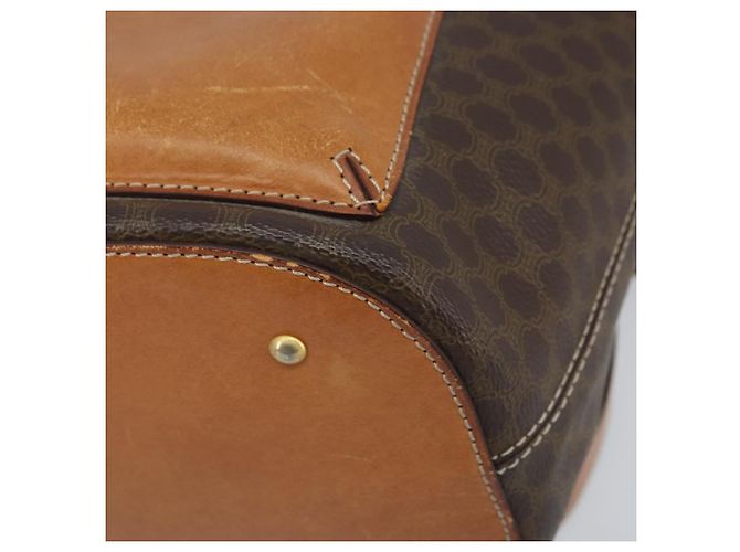 Céline CELINE Macadam Canvas Backpack PVC Leather Brown Gold Auth 169840 Golden - view 16