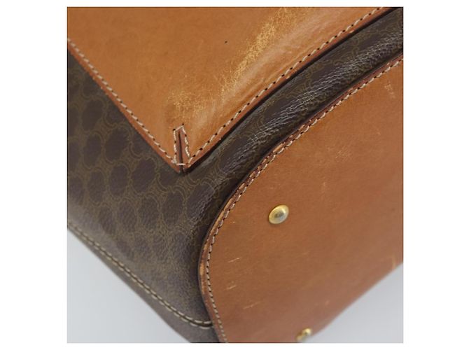 Céline CELINE Macadam Canvas Backpack PVC Leather Brown Gold Auth 169840 Golden - view 17