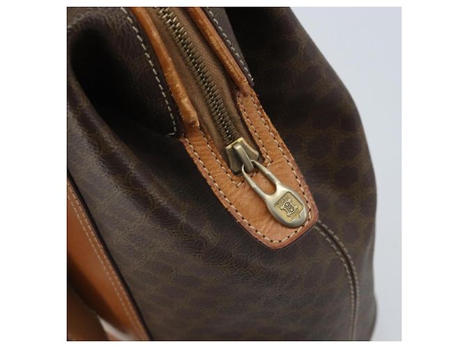 Céline CELINE Macadam Canvas Backpack PVC Leather Brown Gold Auth 169840 Golden - view 21