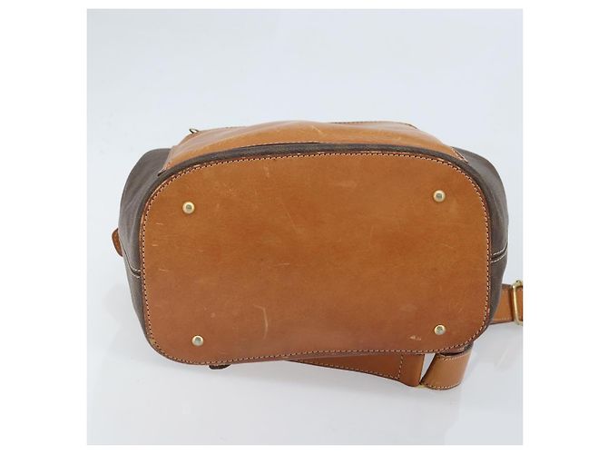 Céline CELINE Macadam Canvas Backpack PVC Leather Brown Gold Auth 169840 Golden - view 5