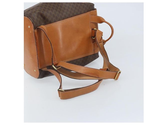 Céline CELINE Macadam Canvas Backpack PVC Leather Brown Gold Auth 169840 Golden - view 8