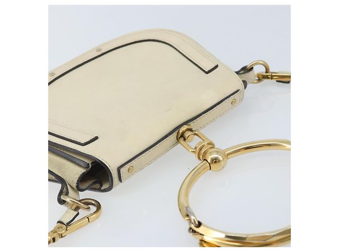 Chloé Borsa a mano Chloe Nile in pelle 2 in 1 avorio oro Auth 169835 D'oro Crudo - vista 6