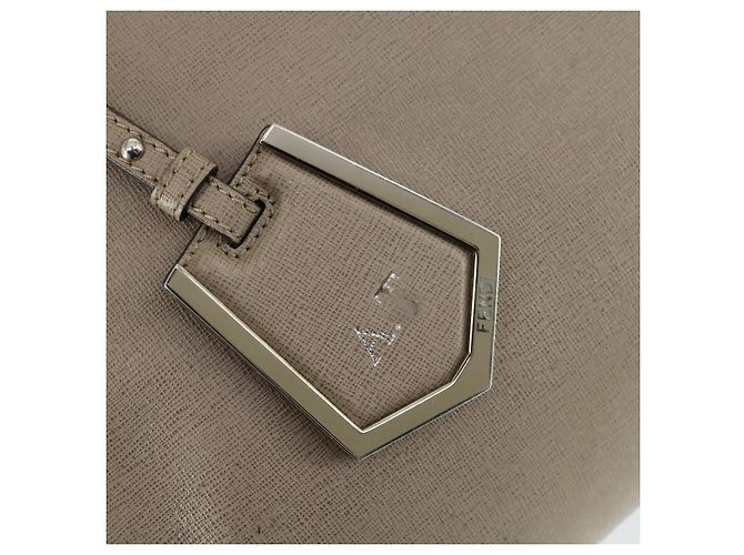 FENDI Borsa a mano To joule in pelle 2 in 1 Beige Argento Auth hk3360 - vista 10