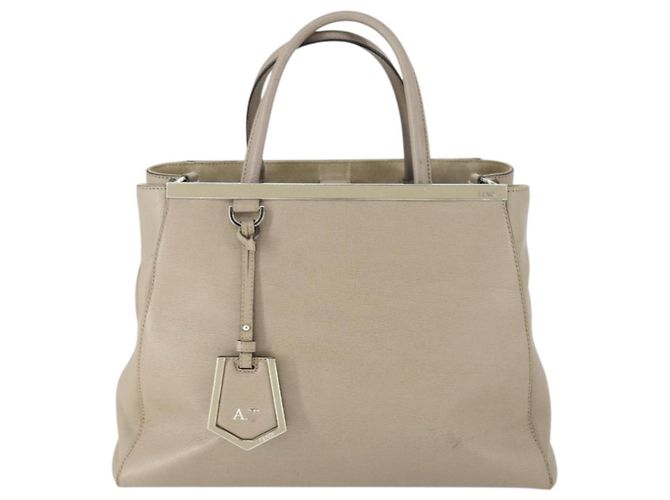 FENDI Borsa a mano To joule in pelle 2 in 1 Beige Argento Auth hk3360 - vista 13