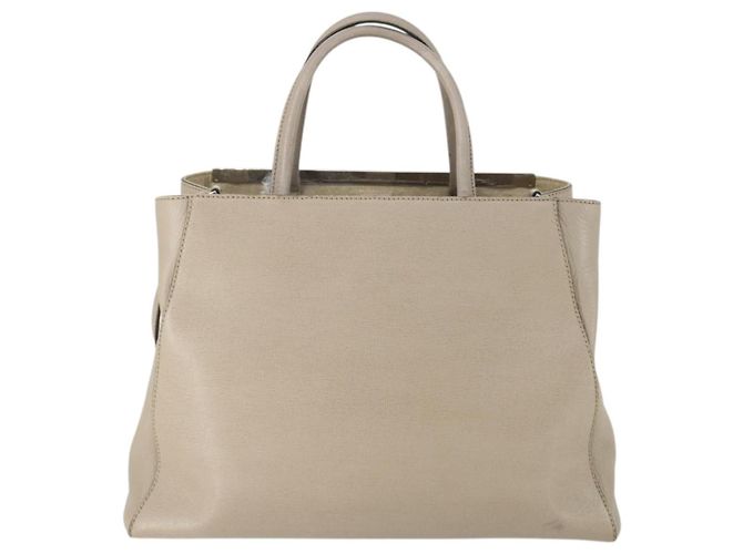 FENDI Borsa a mano To joule in pelle 2 in 1 Beige Argento Auth hk3360 - vista 2