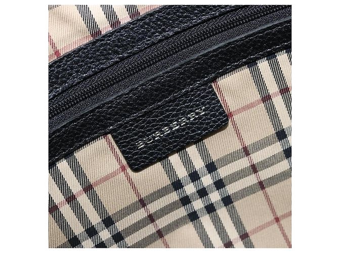 Borsa da lavoro in pelle nera e argento Burberry Auth bs33513 Nero - vista 11