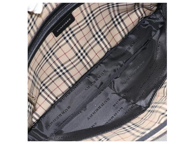 Borsa da lavoro in pelle nera e argento Burberry Auth bs33513 Nero - vista 12