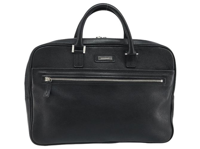 Borsa da lavoro in pelle nera e argento Burberry Auth bs33513 Nero - vista 13