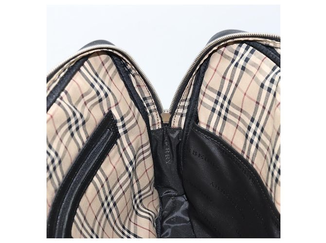 Borsa da lavoro in pelle nera e argento Burberry Auth bs33513 Nero - vista 18