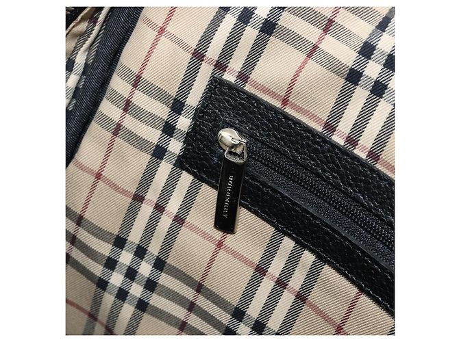 Borsa da lavoro in pelle nera e argento Burberry Auth bs33513 Nero - vista 20
