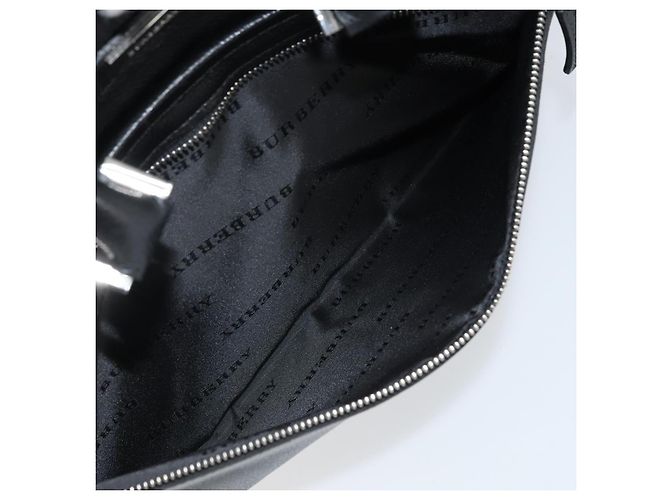 Borsa da lavoro in pelle nera e argento Burberry Auth bs33513 Nero - vista 23
