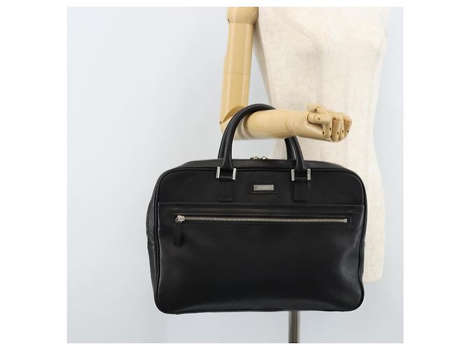 Borsa da lavoro in pelle nera e argento Burberry Auth bs33513 Nero - vista 24