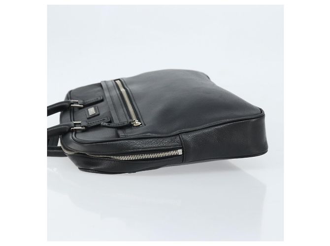 Borsa da lavoro in pelle nera e argento Burberry Auth bs33513 Nero - vista 4