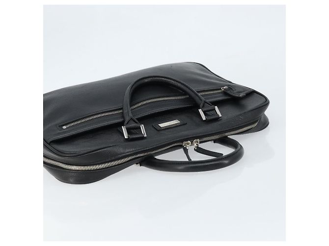 Borsa da lavoro in pelle nera e argento Burberry Auth bs33513 Nero - vista 6