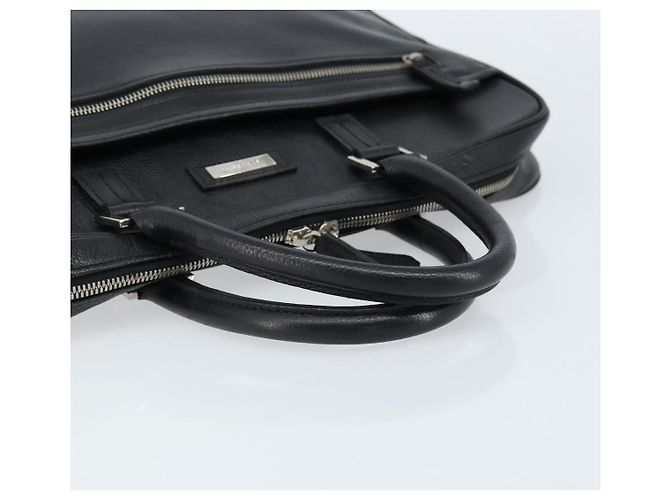 Borsa da lavoro in pelle nera e argento Burberry Auth bs33513 Nero - vista 7