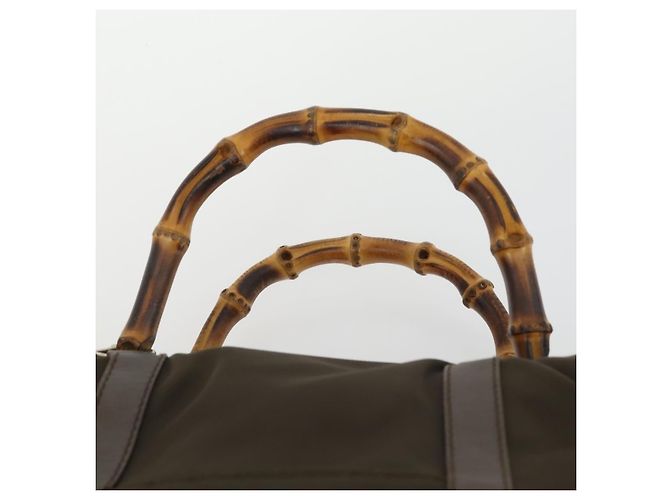 Borsa GUCCI Nylon 2 Set Kaki Nero Auth ti3748 Cachi - vista 14