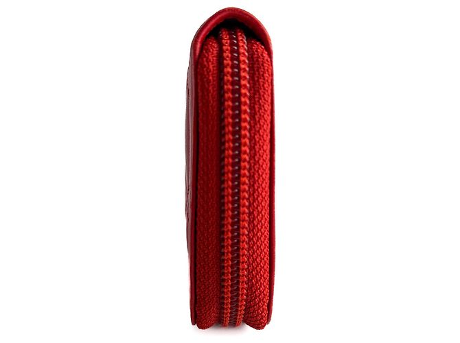 Chanel Boy Lambskin Leather Matelassè Zip Wallet Raspberry Red - view 7