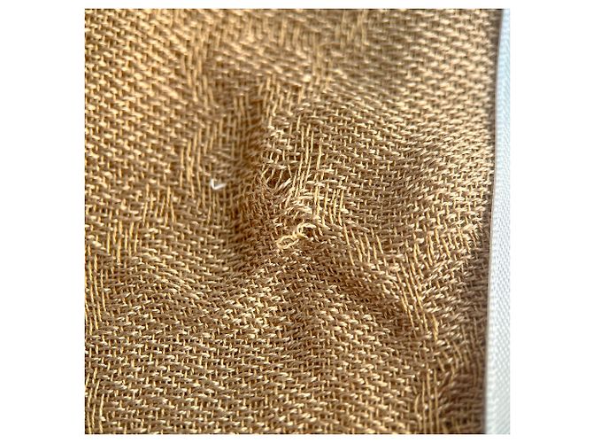 Gucci Foulard GG Supreme in seta e cotone a righe D'oro - vista 10