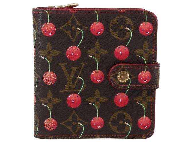LOUIS VUITTON Monogram Cherry Compact Zip Bifold Wallet M95005 LV Auth 165814V - view 13