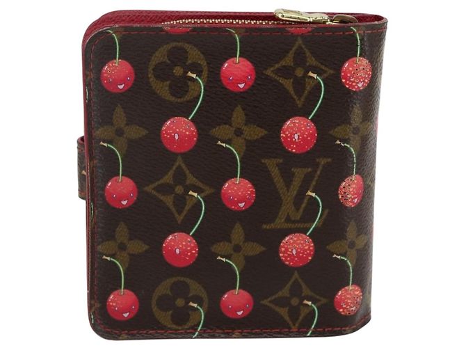 LOUIS VUITTON Monogram Cherry Compact Zip Bifold Wallet M95005 LV Auth 165814V - view 2
