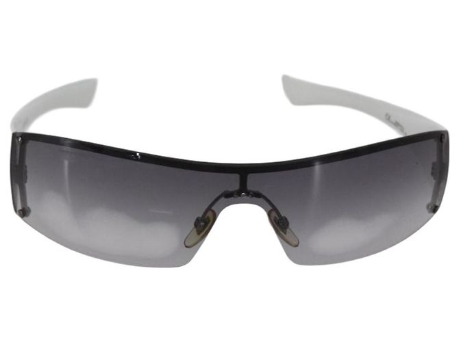 Gafas de sol sin montura GUCCI de plástico Blanco Gris Auth am10786 Castaño - vista 2