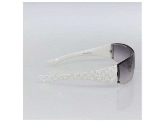 Gafas de sol sin montura GUCCI de plástico Blanco Gris Auth am10786 Castaño - vista 4