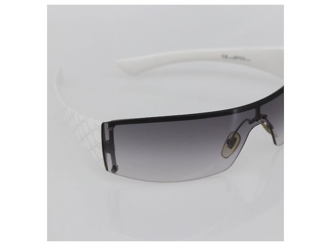 Gafas de sol sin montura GUCCI de plástico Blanco Gris Auth am10786 Castaño - vista 6