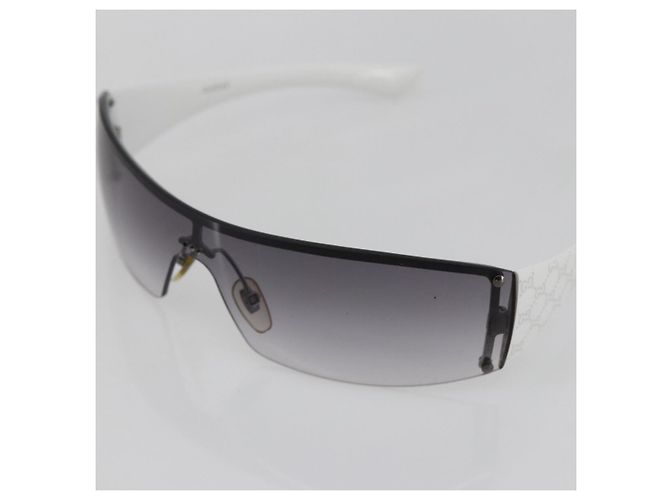 Gafas de sol sin montura GUCCI de plástico Blanco Gris Auth am10786 Castaño - vista 7