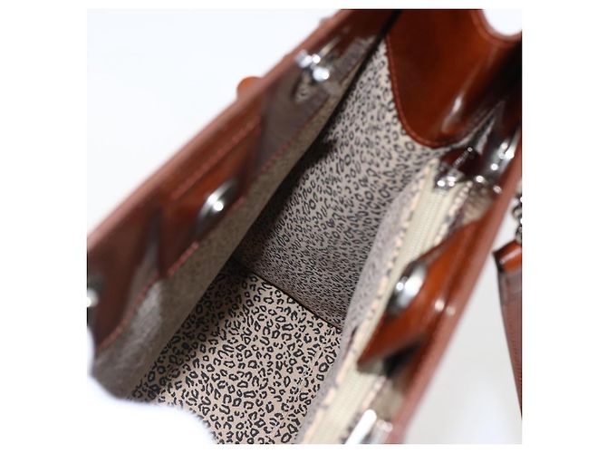 CARTIER Borsa a Mano Pelle Marrone Argento Auth 173509 - vista 17
