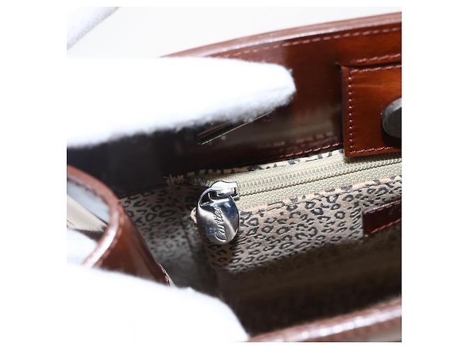 CARTIER Borsa a Mano Pelle Marrone Argento Auth 173509 - vista 19