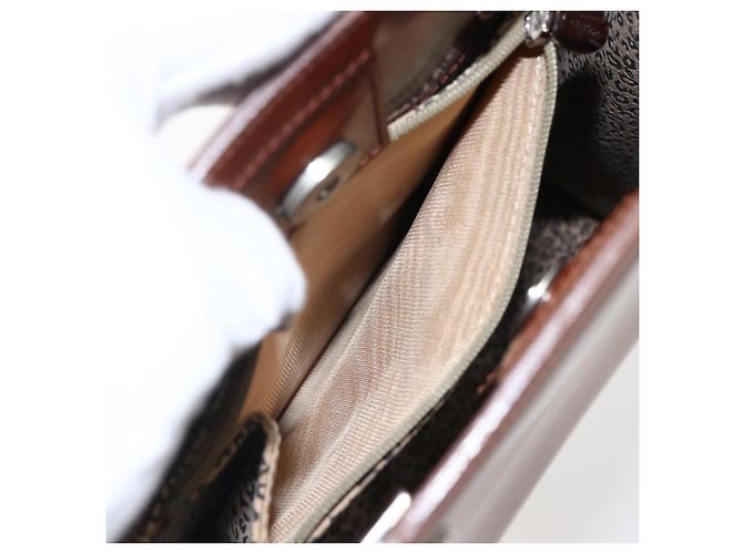 CARTIER Borsa a Mano Pelle Marrone Argento Auth 173509 - vista 20