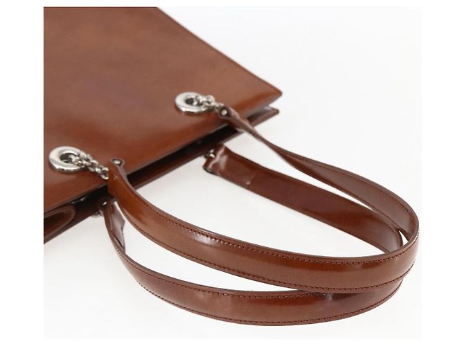 CARTIER Borsa a Mano Pelle Marrone Argento Auth 173509 - vista 7