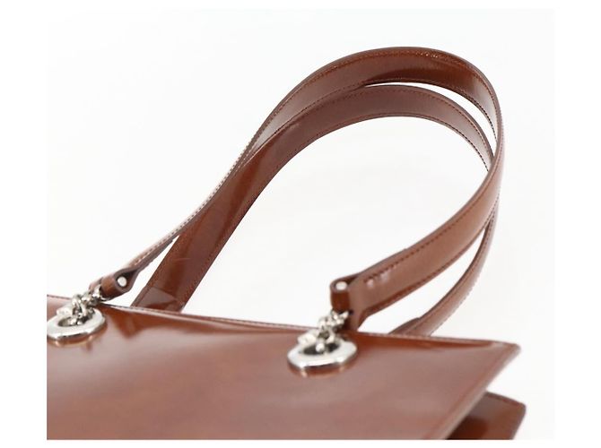 CARTIER Borsa a Mano Pelle Marrone Argento Auth 173509 - vista 8