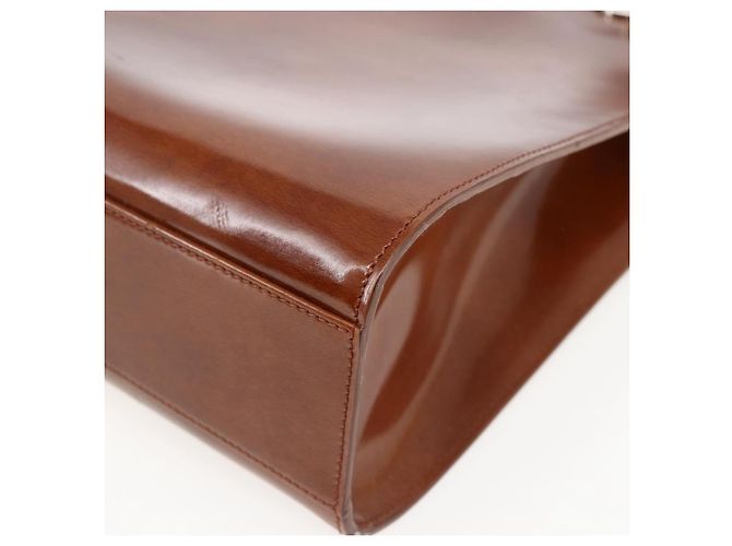 CARTIER Borsa a Mano Pelle Marrone Argento Auth 173509 - vista 9