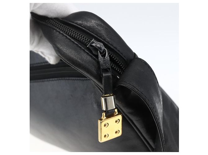 LOEWE Borsa a Spalla Anagram Pelle Nera Oro Auth 173482 Nero D'oro - vista 10