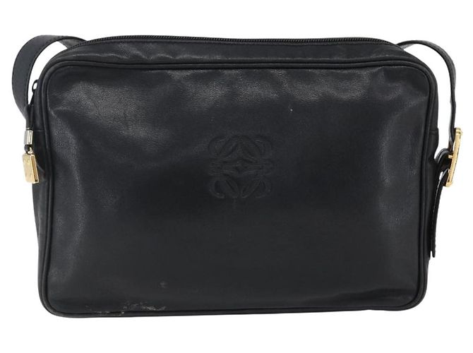 LOEWE Borsa a Spalla Anagram Pelle Nera Oro Auth 173482 Nero D'oro - vista 13