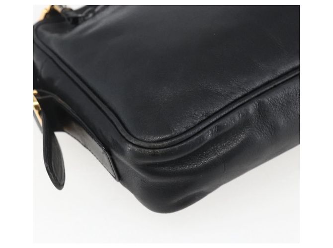 LOEWE Borsa a Spalla Anagram Pelle Nera Oro Auth 173482 Nero D'oro - vista 16