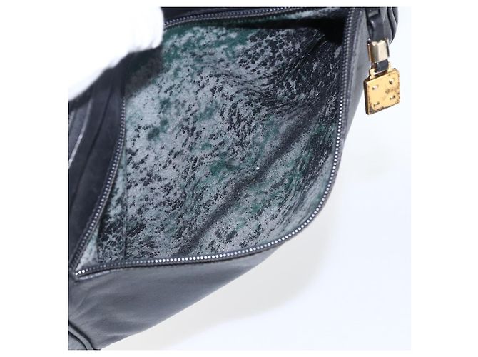 LOEWE Borsa a Spalla Anagram Pelle Nera Oro Auth 173482 Nero D'oro - vista 20