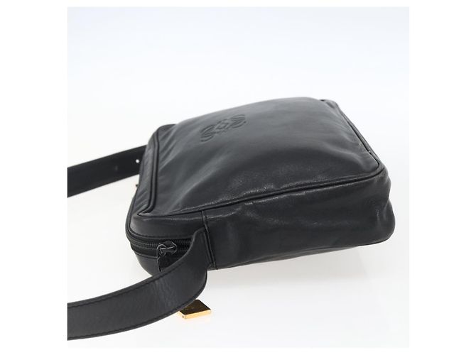 LOEWE Borsa a Spalla Anagram Pelle Nera Oro Auth 173482 Nero D'oro - vista 3