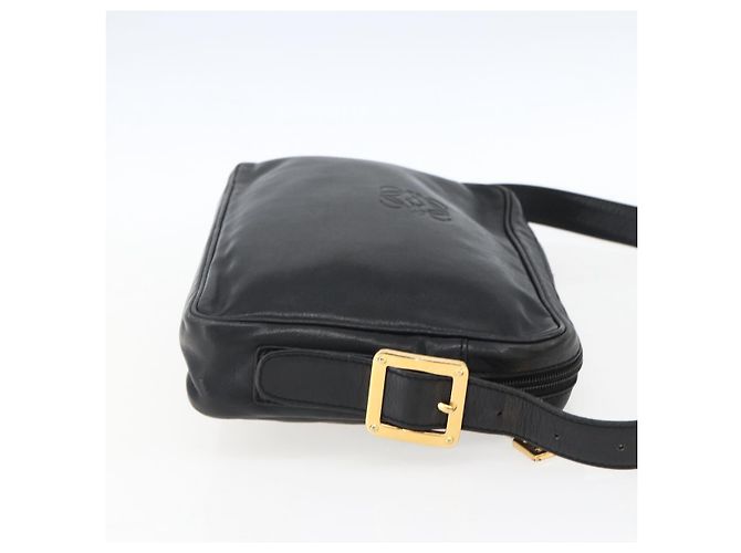 LOEWE Borsa a Spalla Anagram Pelle Nera Oro Auth 173482 Nero D'oro - vista 4