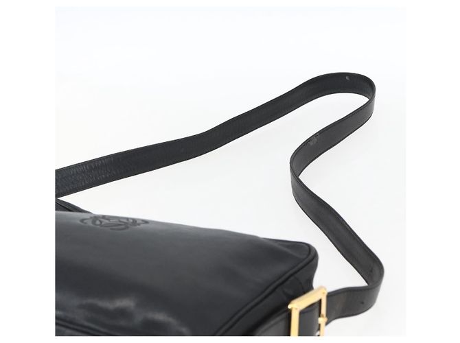 LOEWE Borsa a Spalla Anagram Pelle Nera Oro Auth 173482 Nero D'oro - vista 8